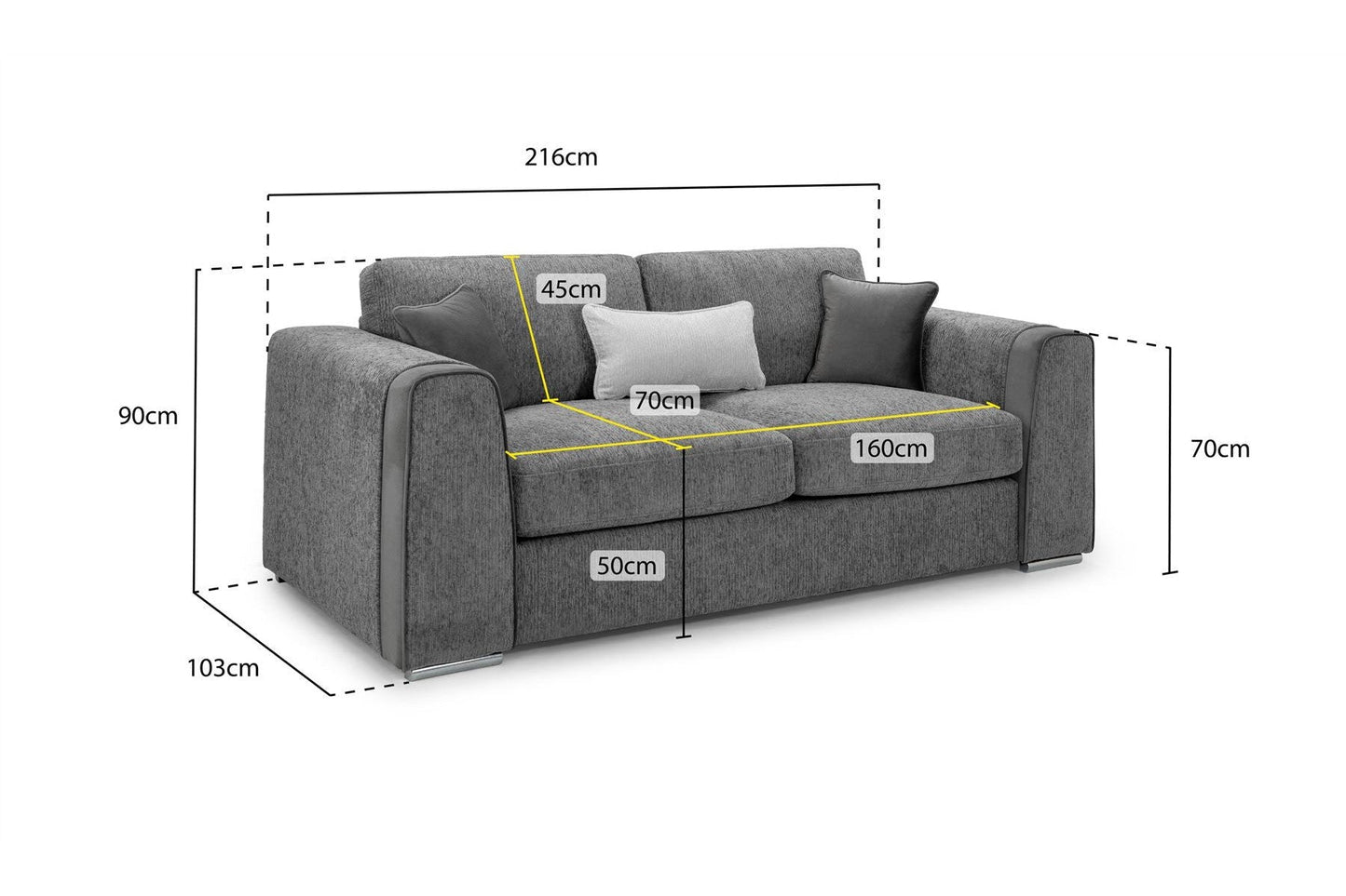 Naples Sofa Mocha 3 Seater