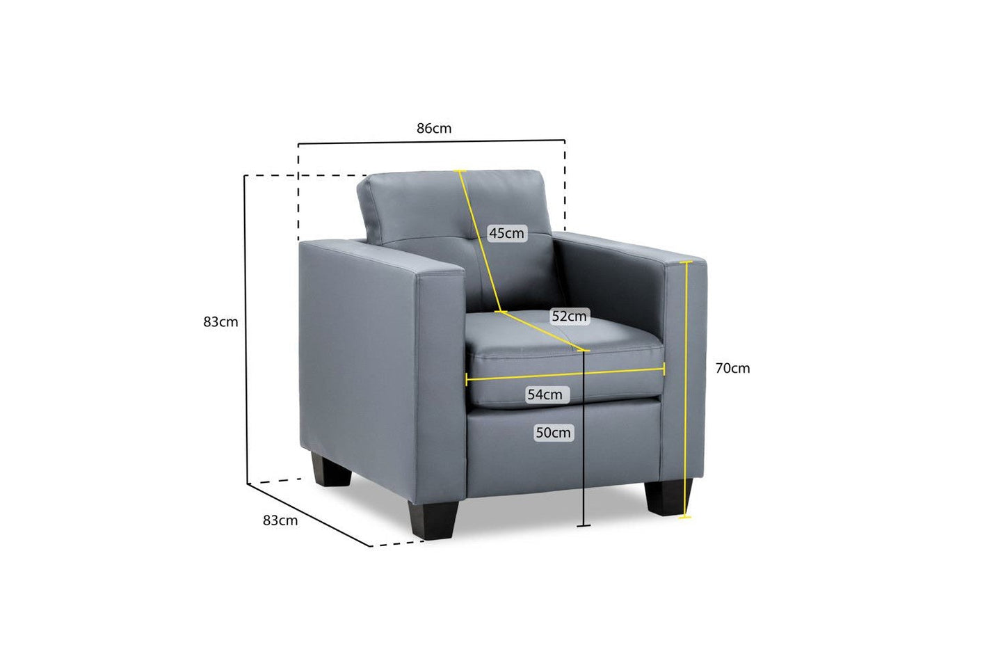 Jerry Sofa Grey Armchair