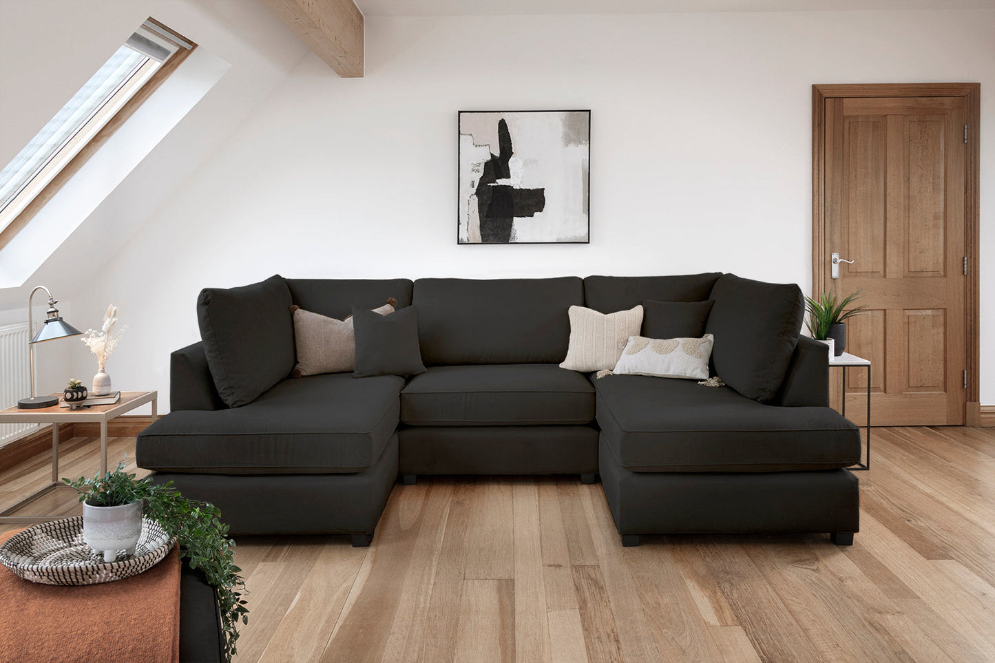 Carnaby Sofa Black U Shape Corner