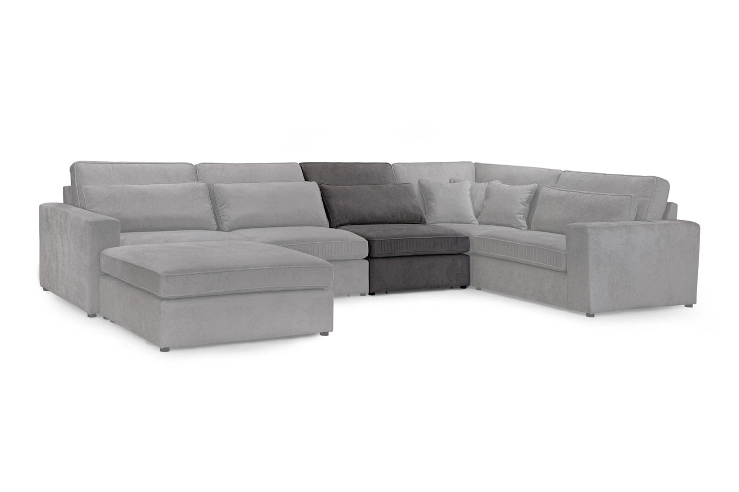 Kiana Modular Sofa Grey Armless Piece