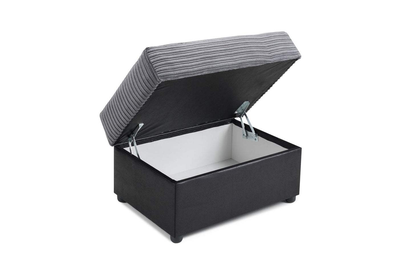 Logan Sofa Black/Grey Footstool