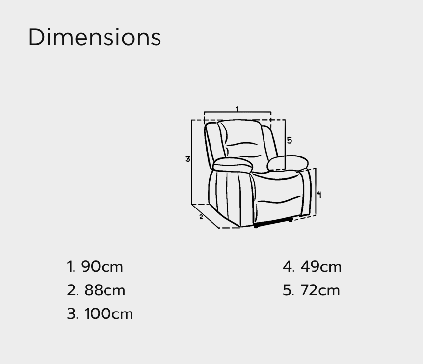 Alva Electric Recliner Sofa Graphite Armchair