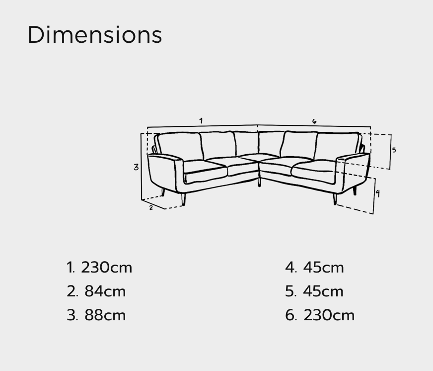 Aurora Sofa Grey Large Corner
