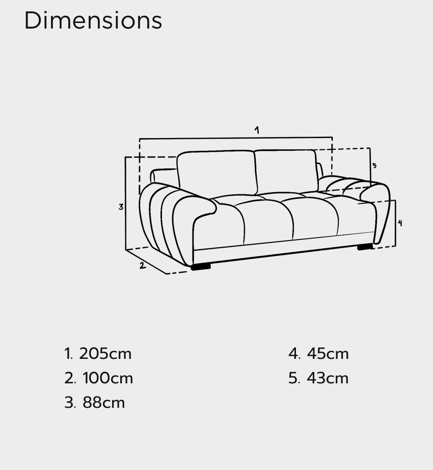 Azzuro Sofa Cream 2 Seater