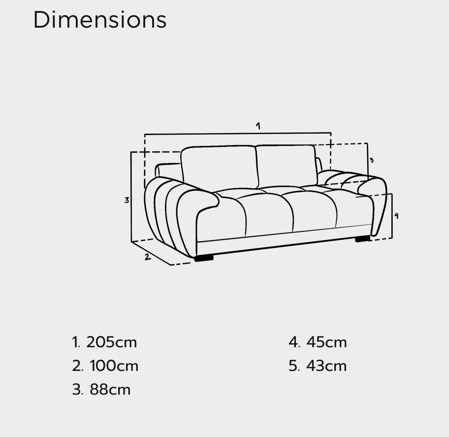 Azzuro Sofa Mocha 2 Seater
