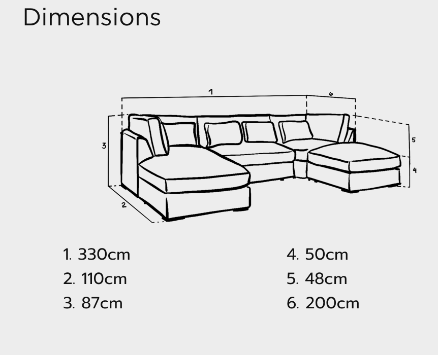 Belgravia Sofa Slate U Shape Corner