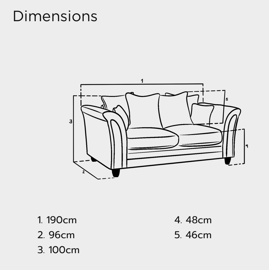 Bella Sofa Grey 2 Seater