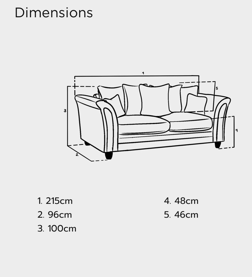 Bella Sofa Grey 3 Seater