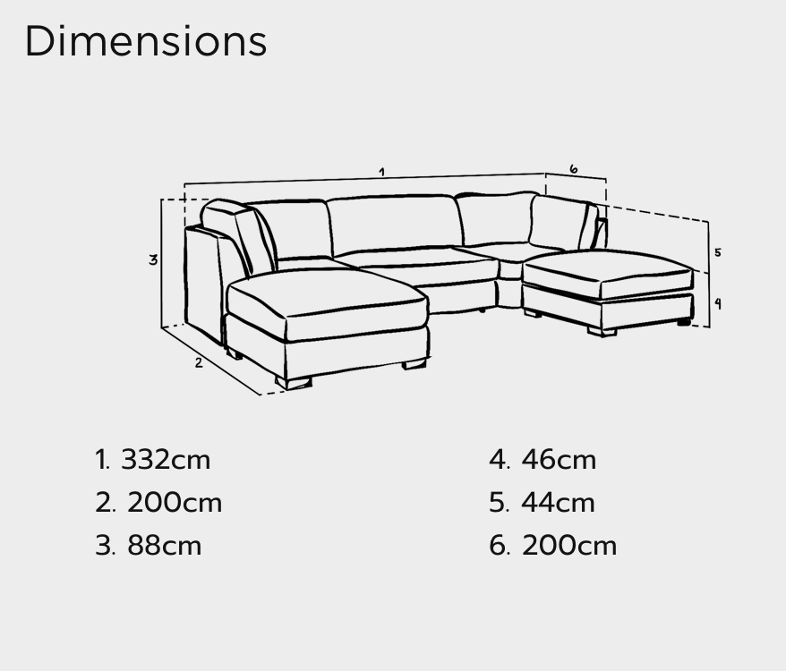 Bishop Fullback Sofa Truffle U Shape Corner