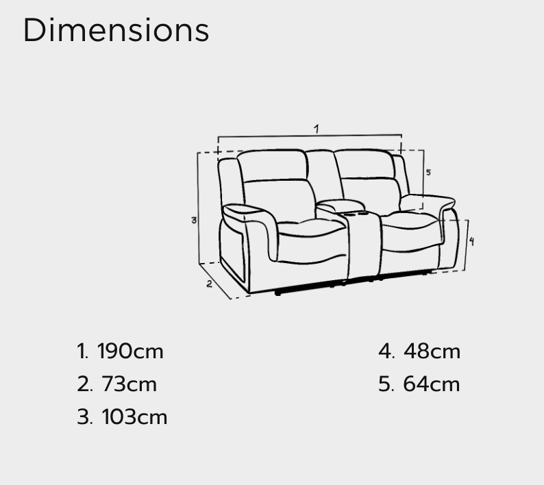 Linden Recliner Sofa Grey 2 Seater