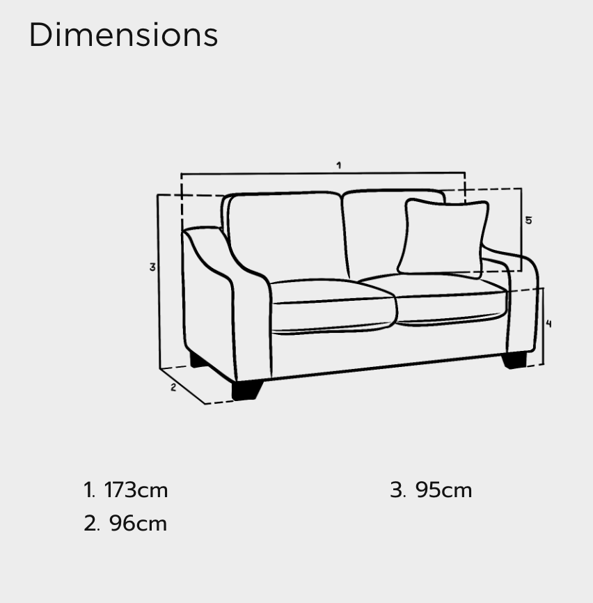 Nebraska Sofa Slate 2 Seater