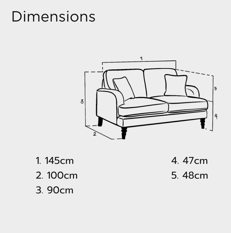 Rupert Sofa Grey 2 Seater