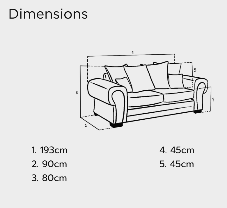 Verona Scatterback Sofa Grey 3 Seater
