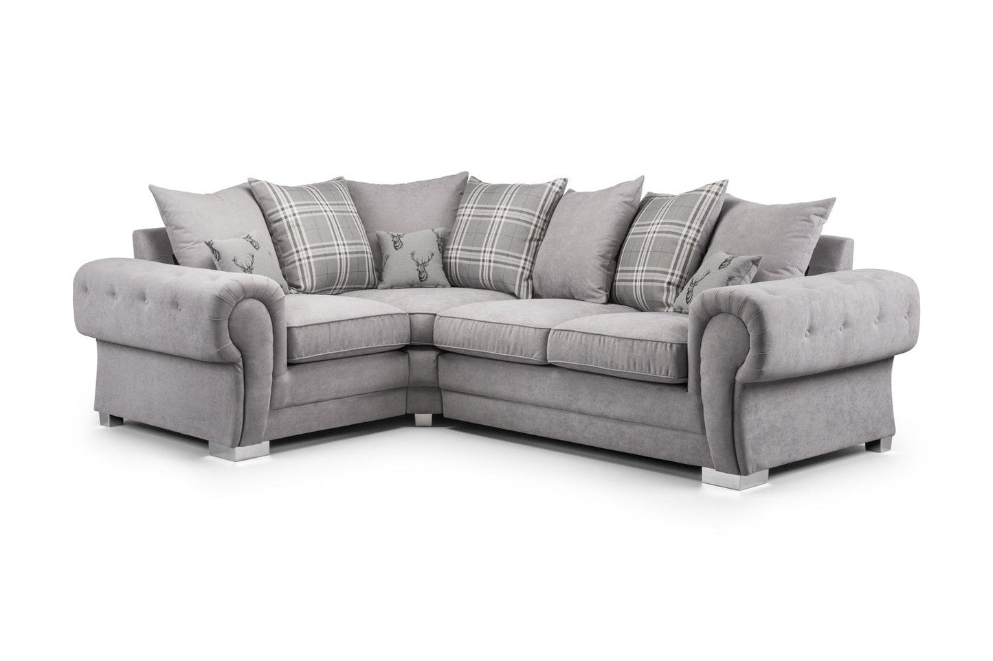Verona Scatterback Sofa Grey Left Hand Facing Corner