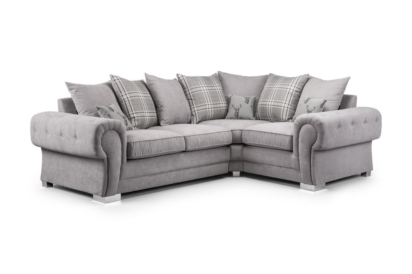 Verona Scatterback Sofa Grey Right Hand Facing Corner