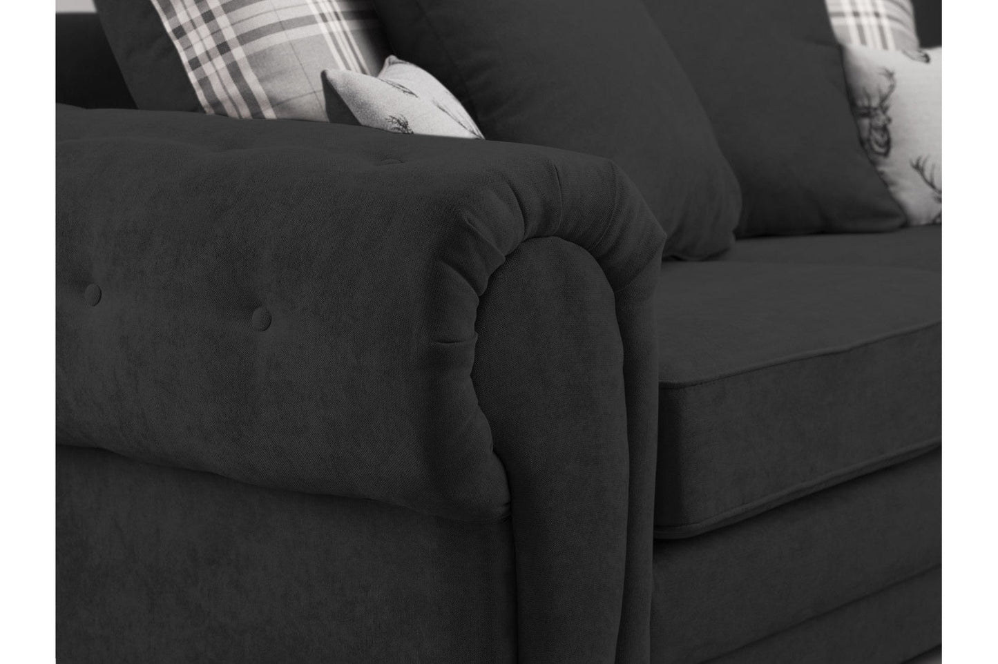 Verona Scatterback Sofa Bed Black Left Hand Facing Corner