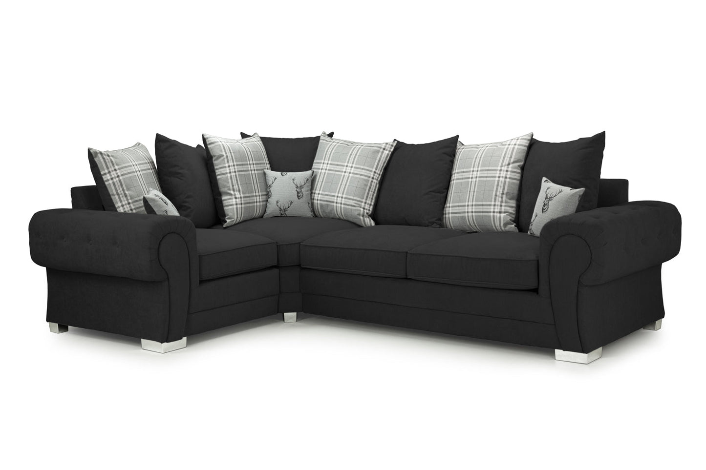 Verona Scatterback Sofa Bed Black Left Hand Facing Corner