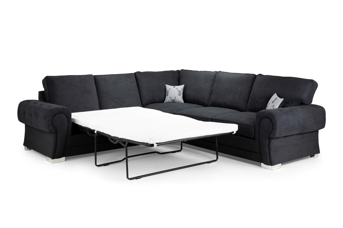Verona Fullback Sofa Bed Black Large Corner