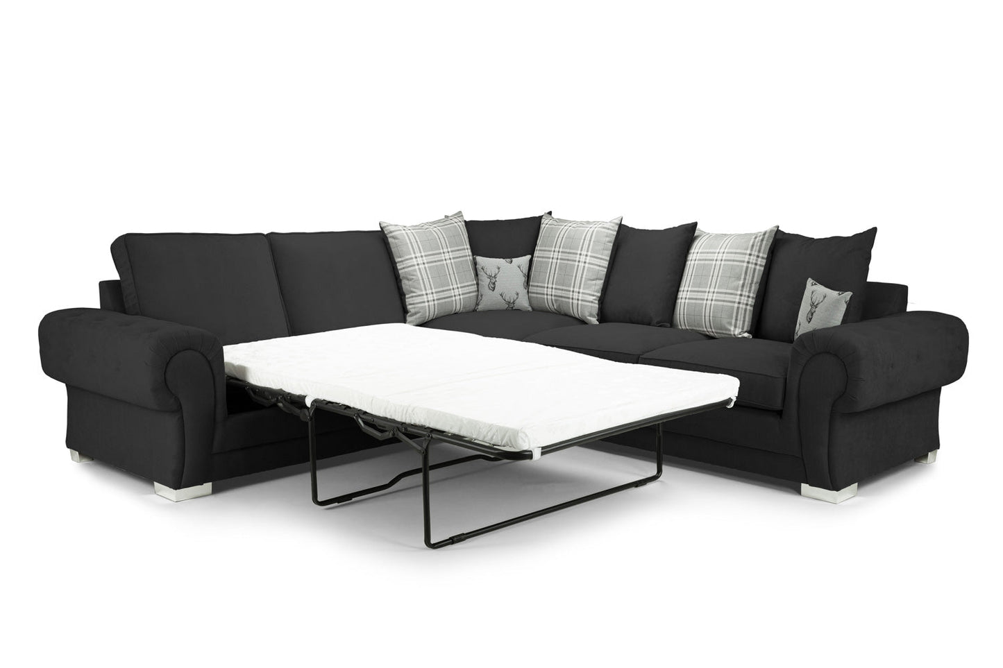 Verona Scatterback Sofa Bed Black Large Corner
