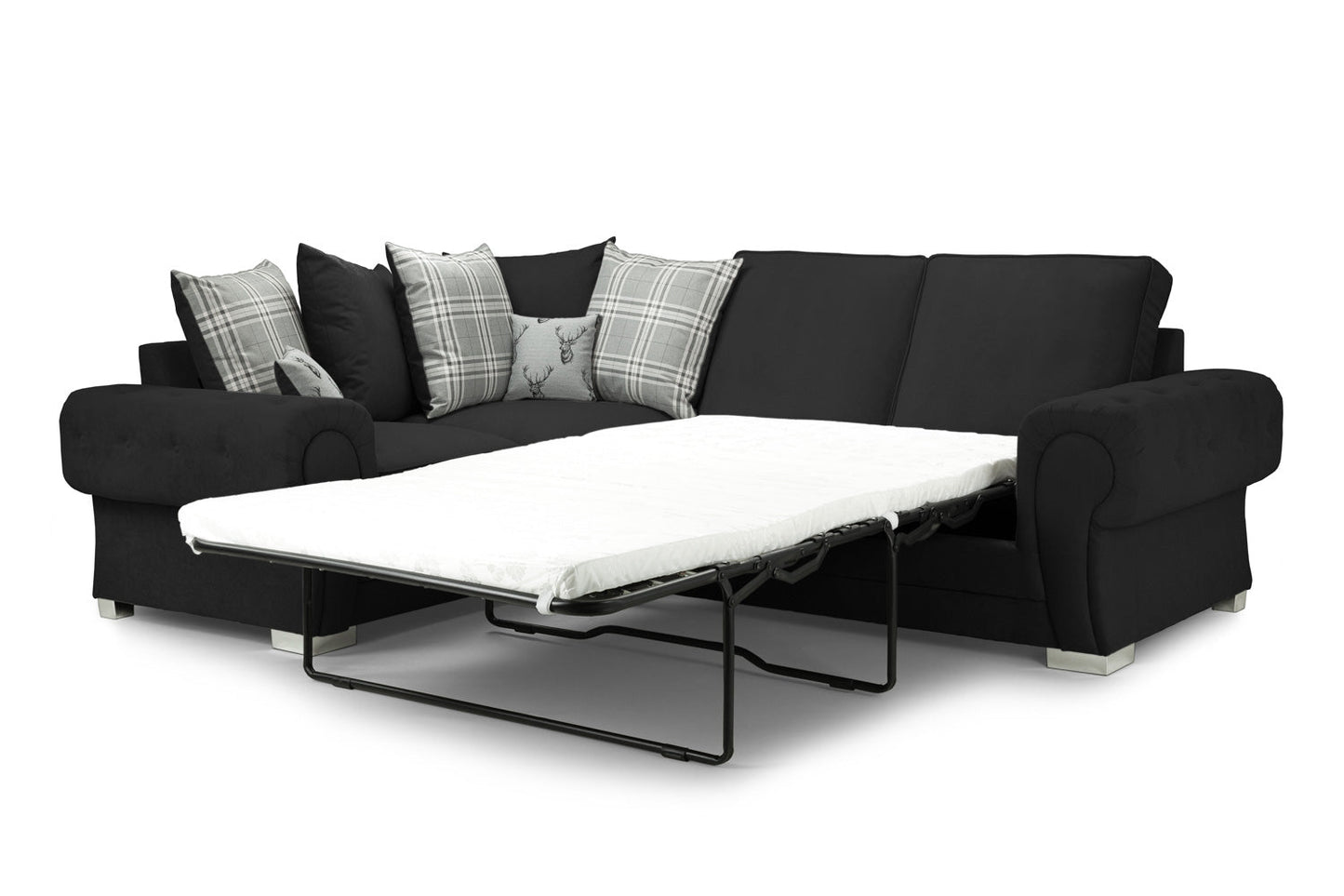 Verona Scatterback Sofa Bed Black Left Hand Facing Corner