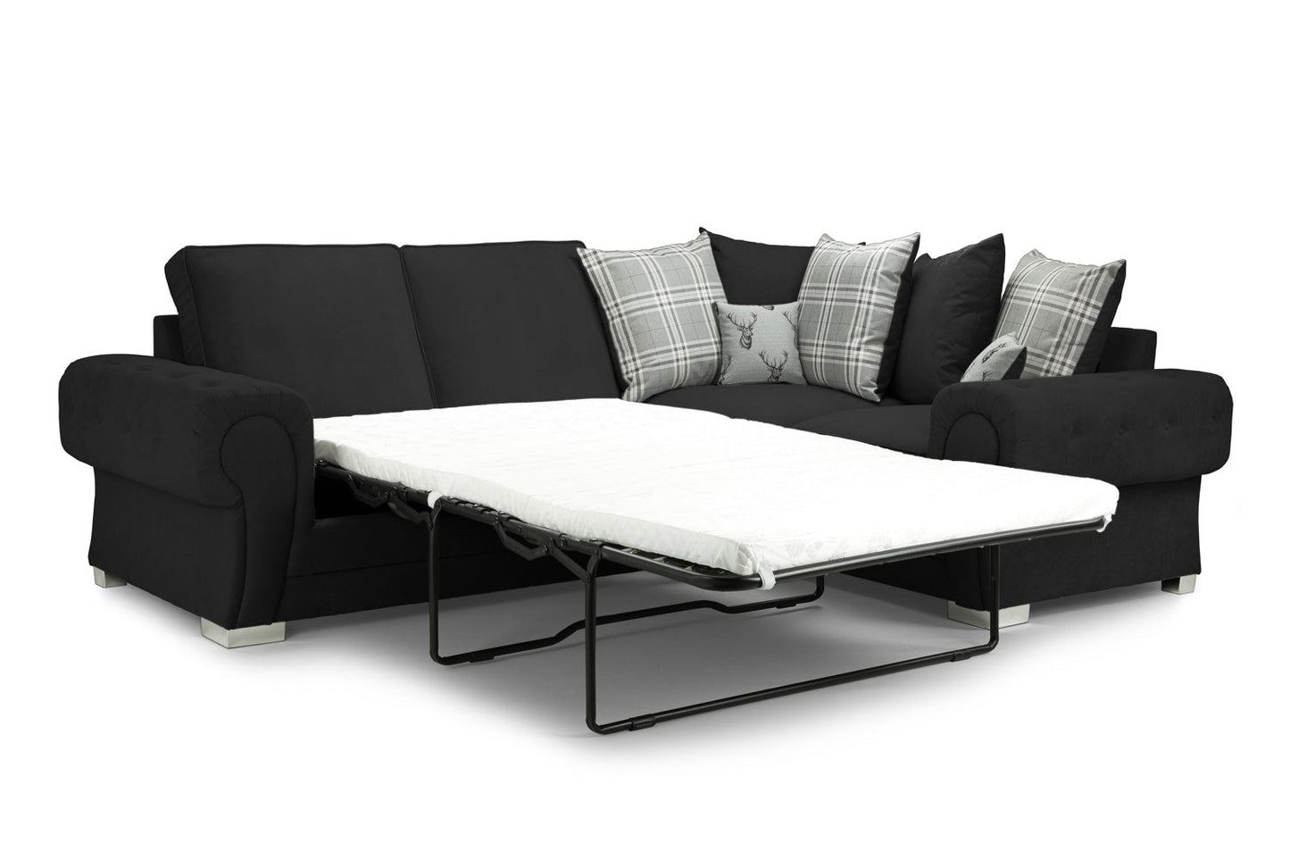 Verona Scatterback Sofa Bed Black Right Hand Facing Corner