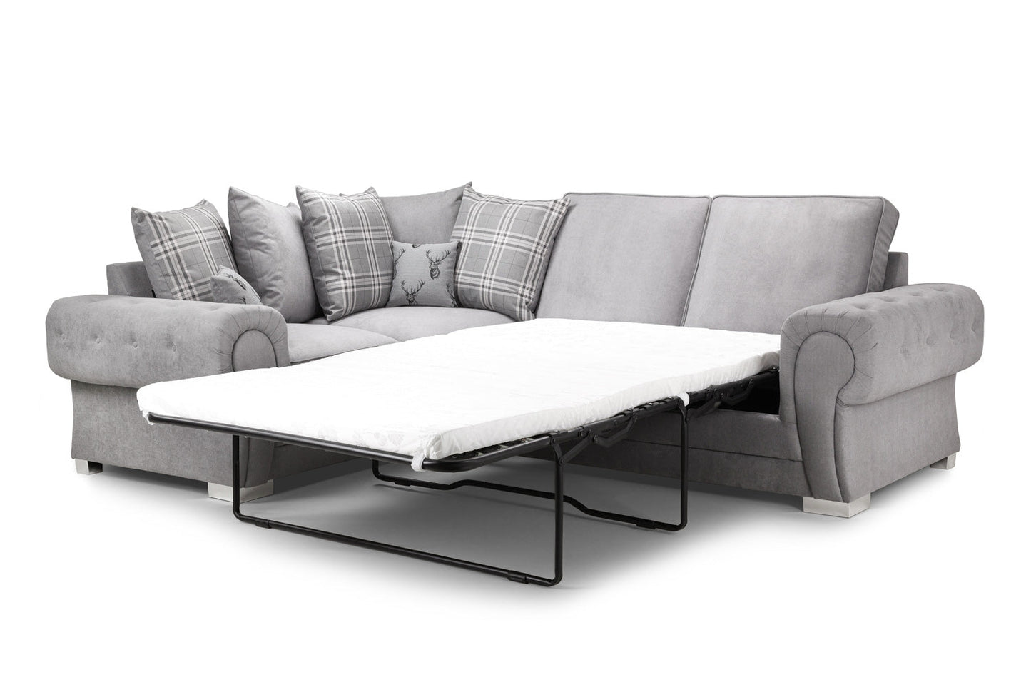 Verona Scatterback Sofa Bed Grey Left Hand Facing Corner