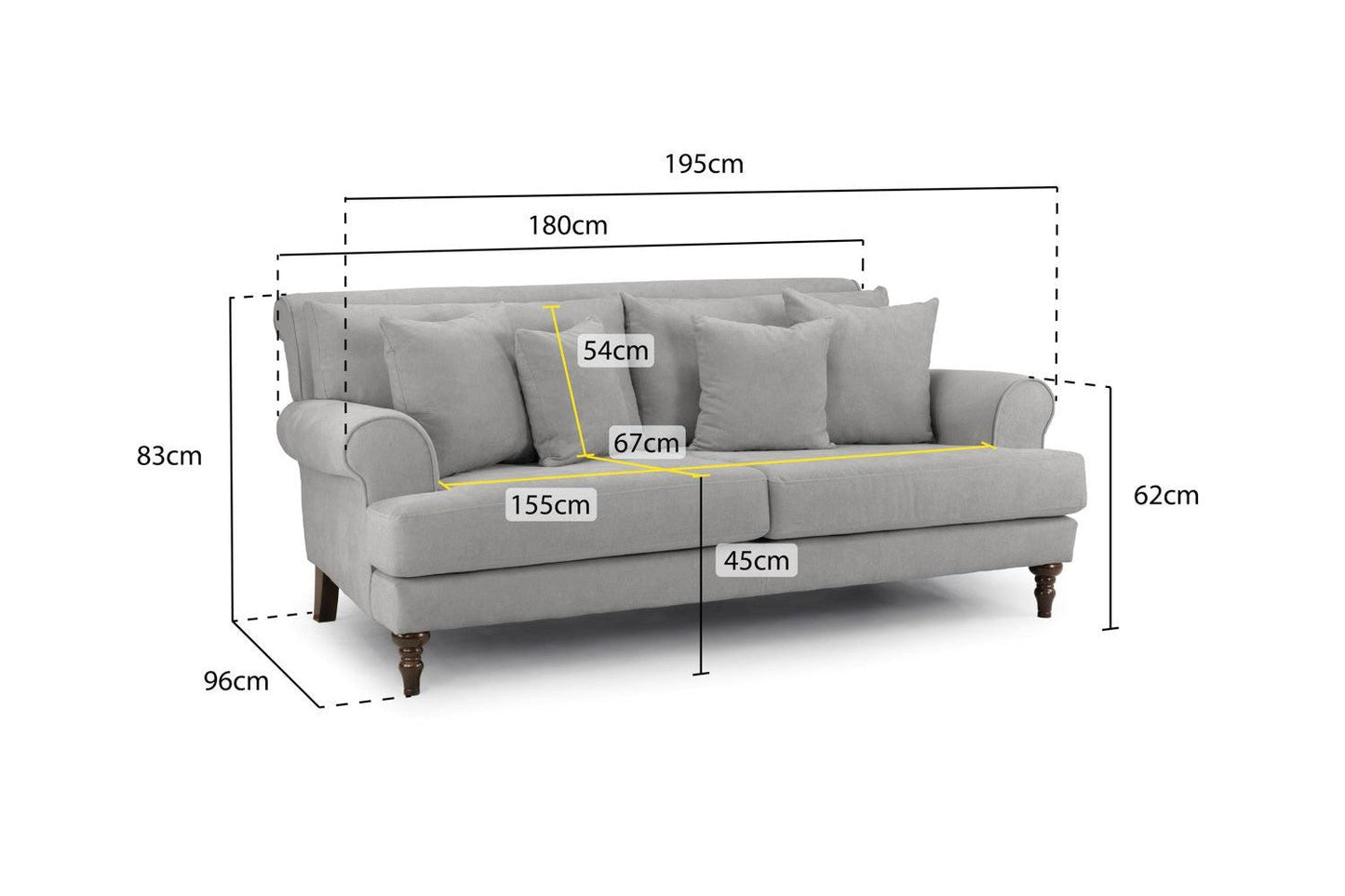 Summer Sofa Grey 3 Seater