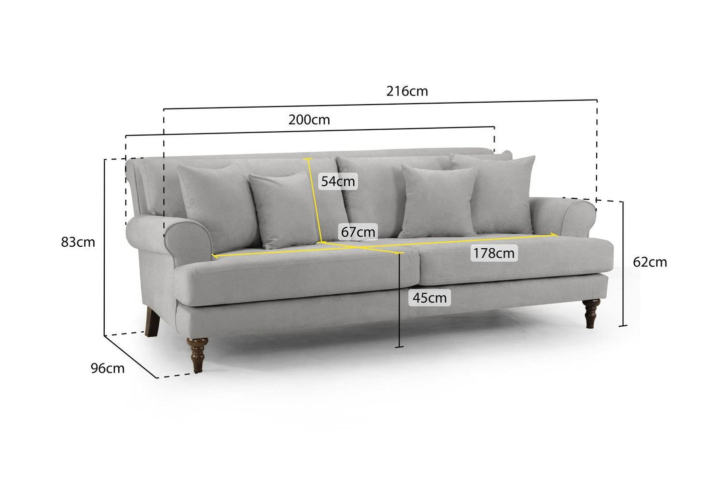 Summer Sofa Grey 4 Seater