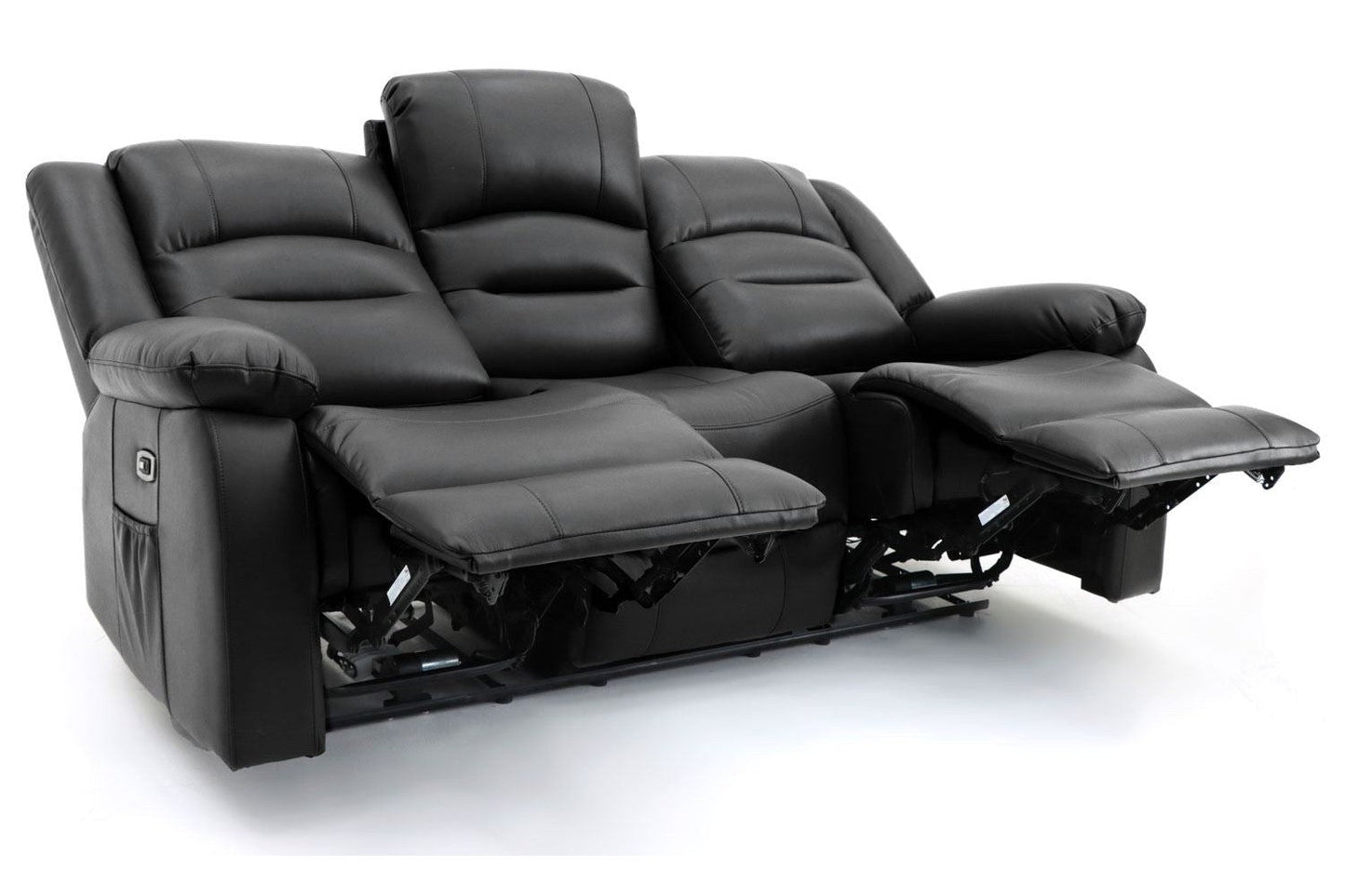 Alva Electric Recliner Sofa Black 3 Seater