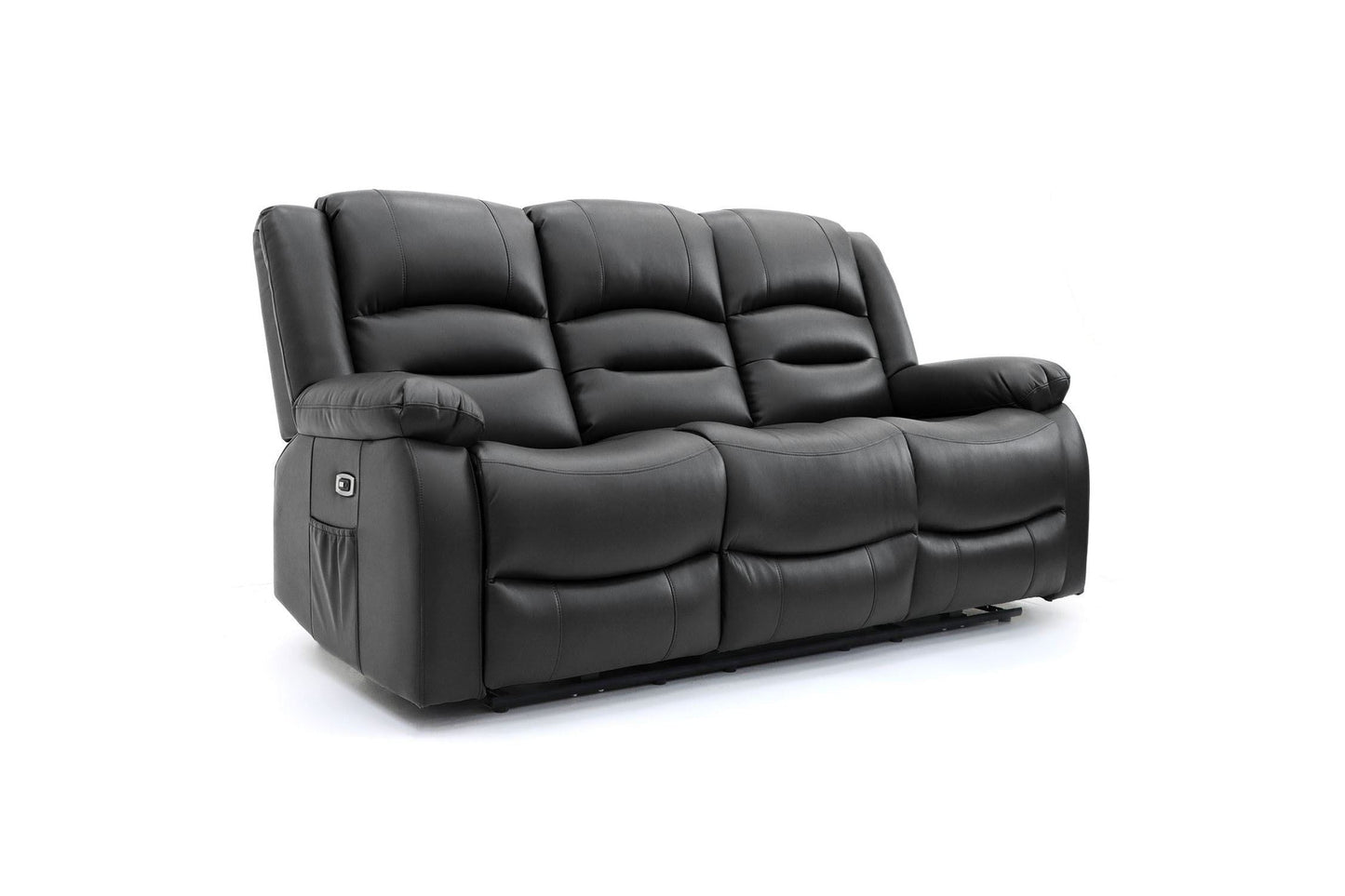 Alva Electric Recliner Sofa Black 3 Seater