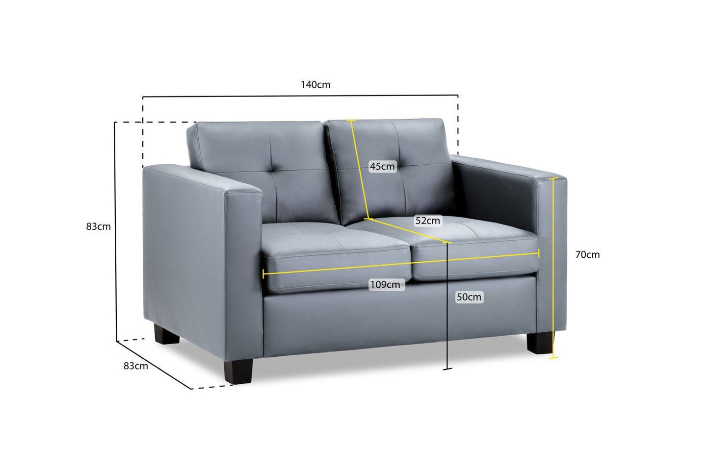 Jerry Sofa Grey 2 Seater