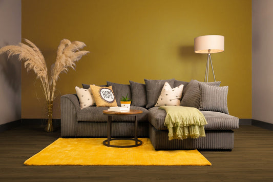 Harley Jumbo Sofa Grey Right Hand Facing Corner