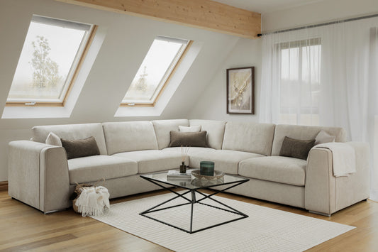 Naples Sofa Beige Large Corner