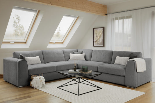 Naples Sofa Grey Large Corner