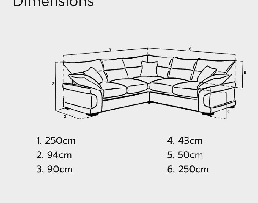 Logan Sofa Black/Grey Large Corner