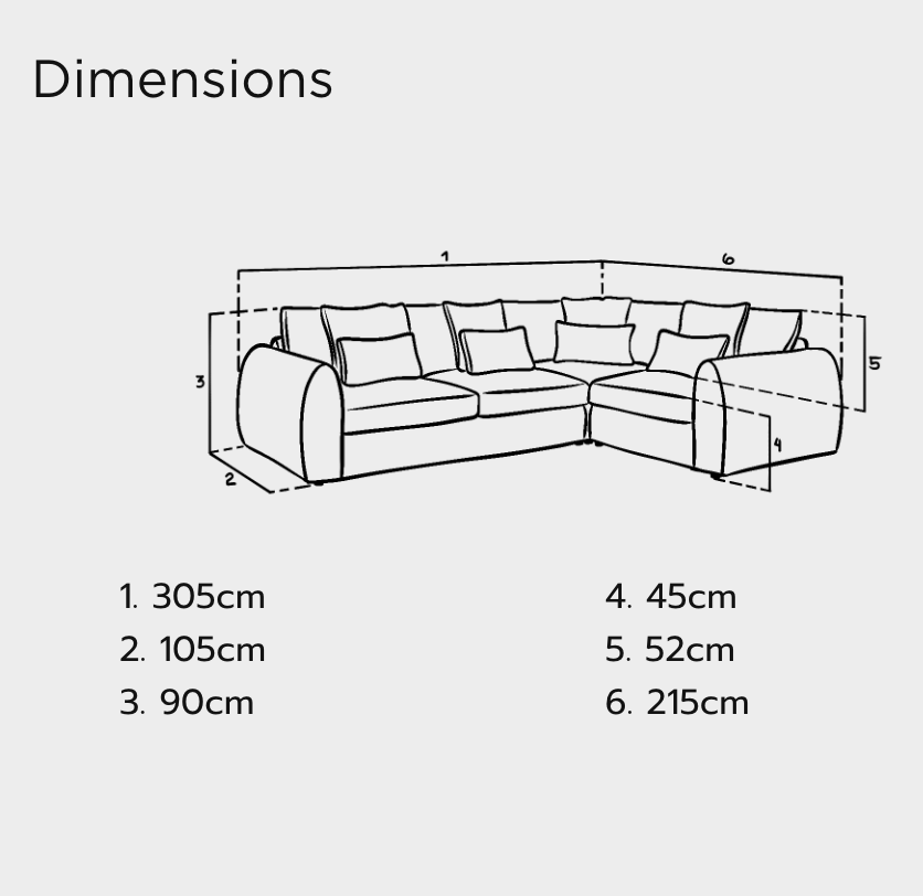 Mirabel Sofa Grey Right Hand Facing Corner
