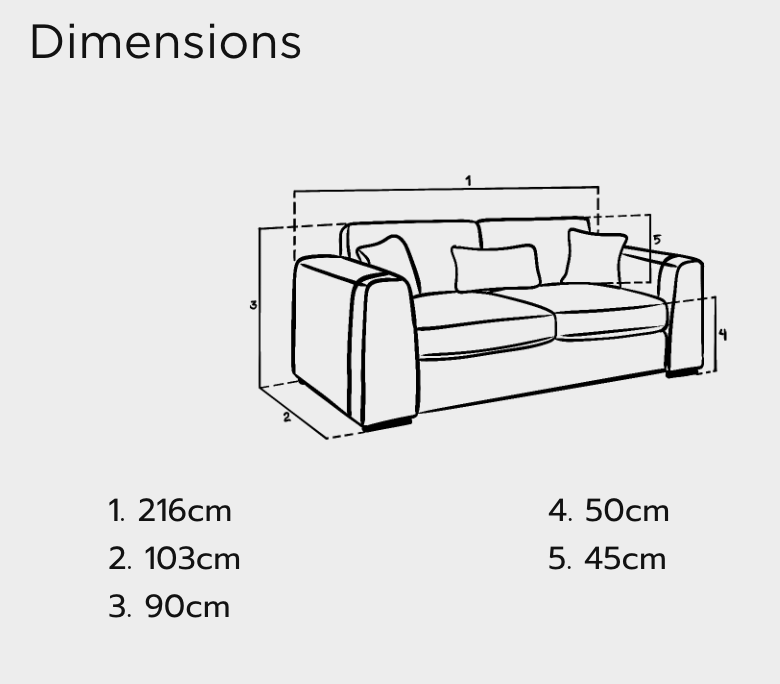 Naples Sofa Beige 3 Seater
