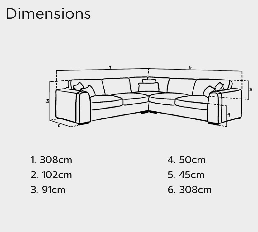 Naples Sofa Mocha Large Corner