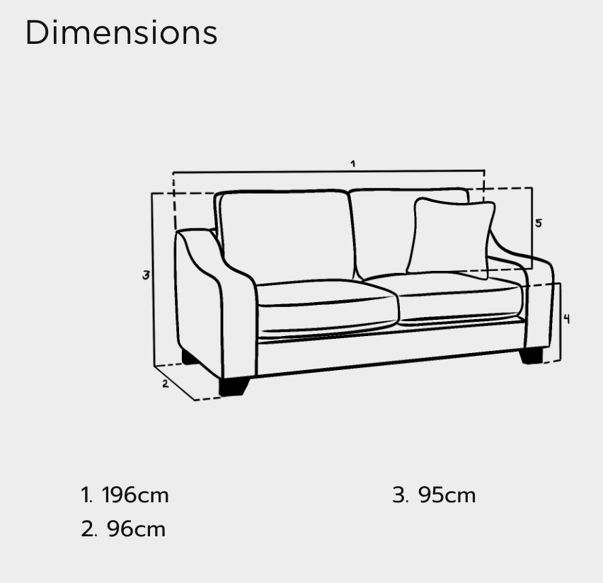 Nebraska Sofa Slate 3 Seater
