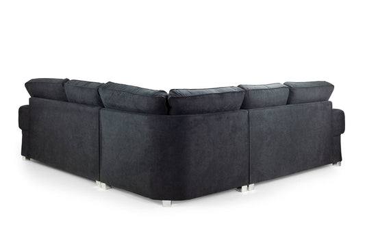 Verona Fullback Sofa Bed Black Large Corner