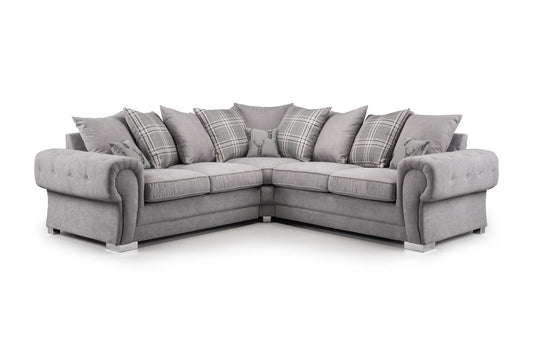 Verona Scatterback Sofa Grey Large Corner