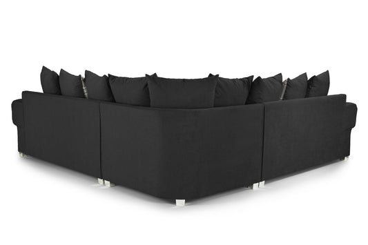 Verona Scatterback Sofa Bed Black Large Corner