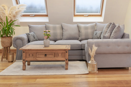 Verona Scatterback Sofa Grey Right Hand Facing Corner